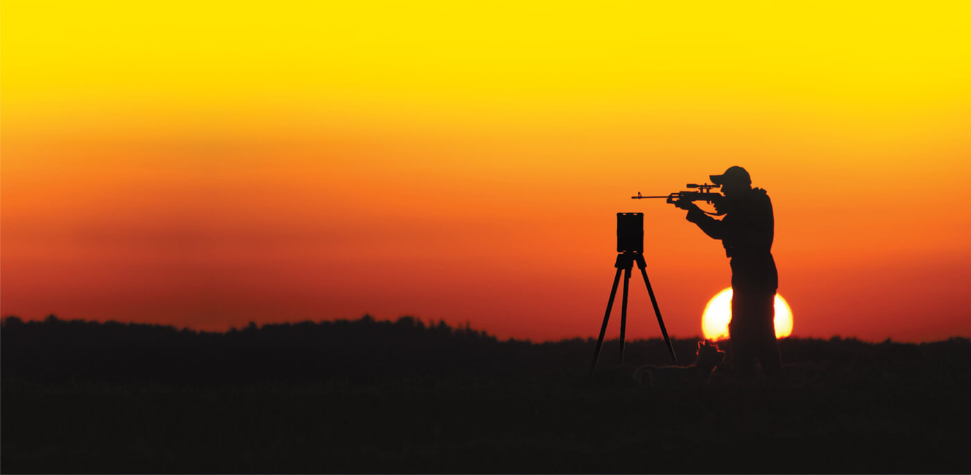 Shooting rifle at sunset with Labradar